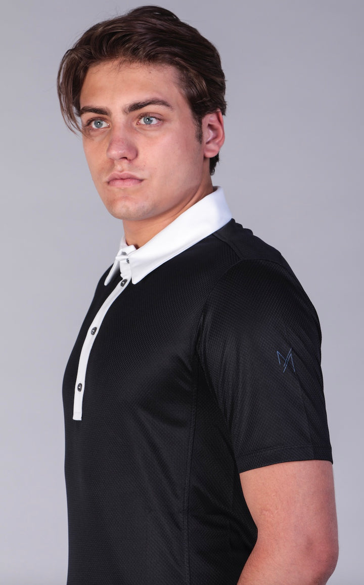 Men's short-sleeved polo shirt with buttons