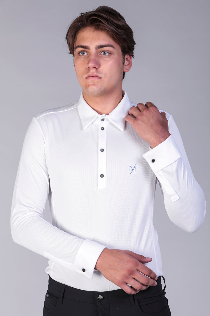 Long sleeve polo shirt with buttons